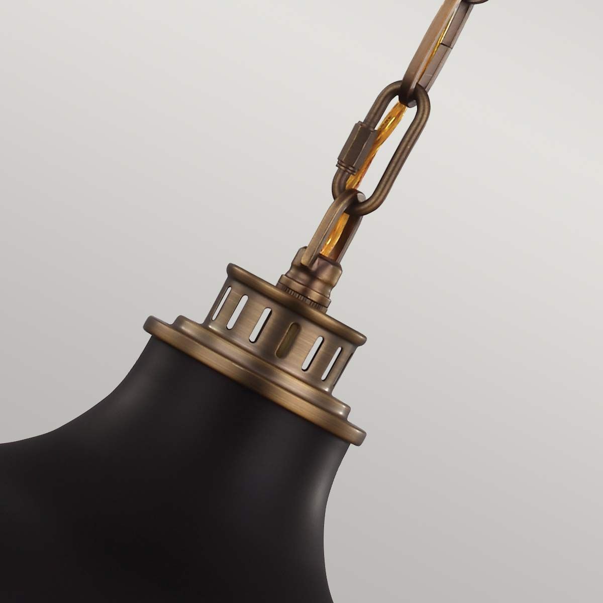 Cadence 2 Light Pendant Dark Antique Brass & Matte Black - FE-CADENCE-2P-MB