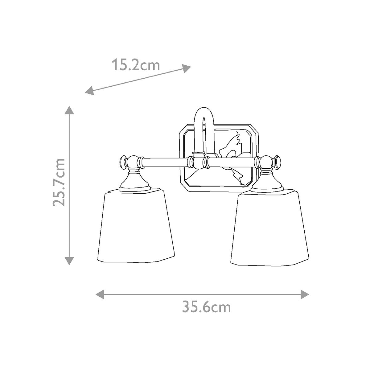 Concord 2 Light Vanity Light Polished Chrome - FE-CONCORD2-BATH