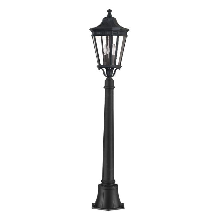 Cotswold Lane 2 Light Medium Pillar Light Black - FE-COTSLN4-M-BK