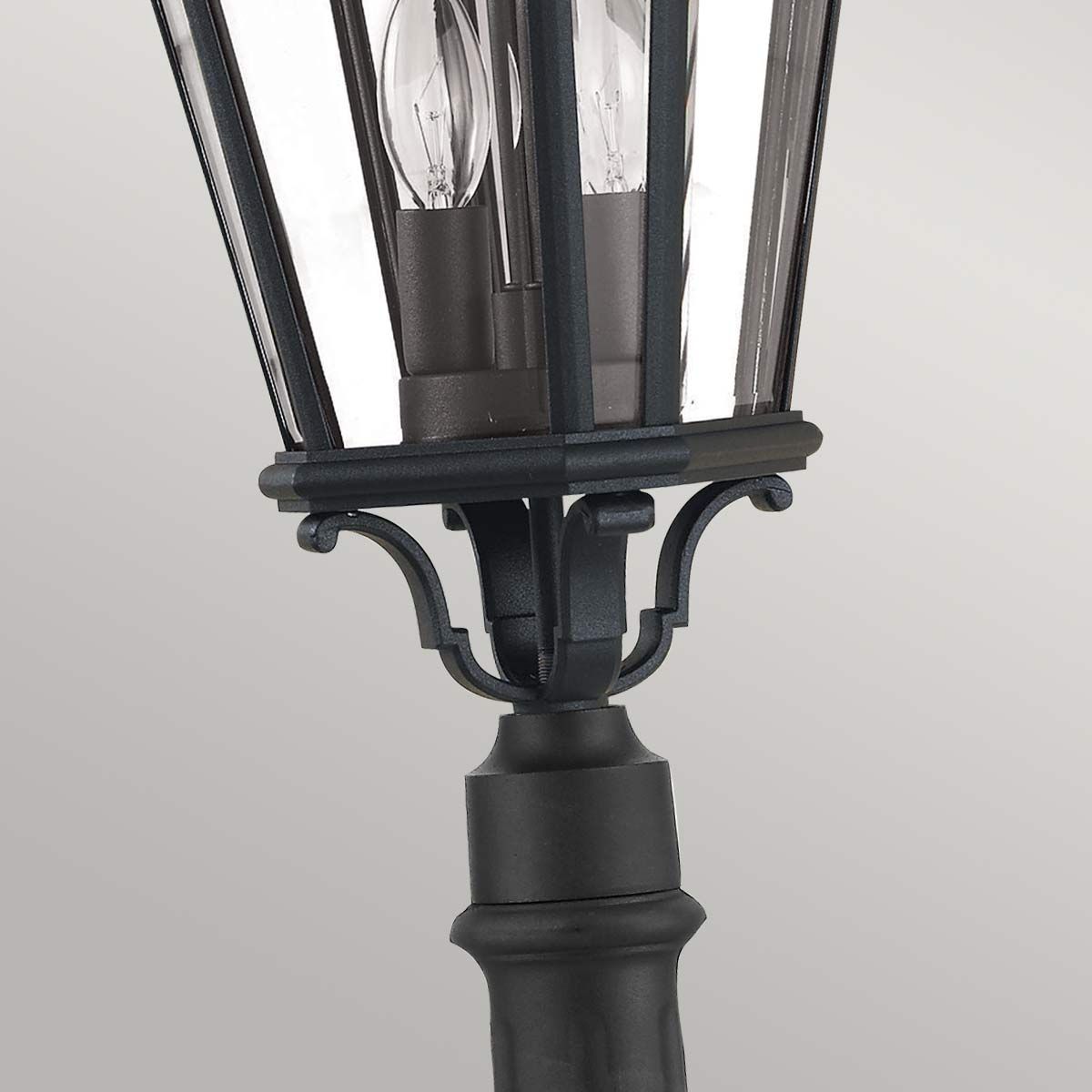 Cotswold Lane 2 Light Medium Pillar Light Black - FE-COTSLN4-M-BK