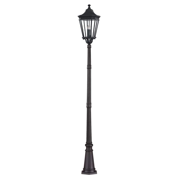 Cotswold Lane 3 Light Large Post Light Black - FE-COTSLN5-L-BK