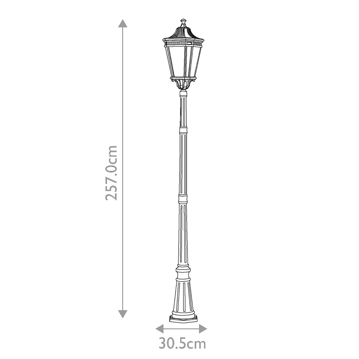 Cotswold Lane 3 Light Large Post Light Black - FE-COTSLN5-L-BK