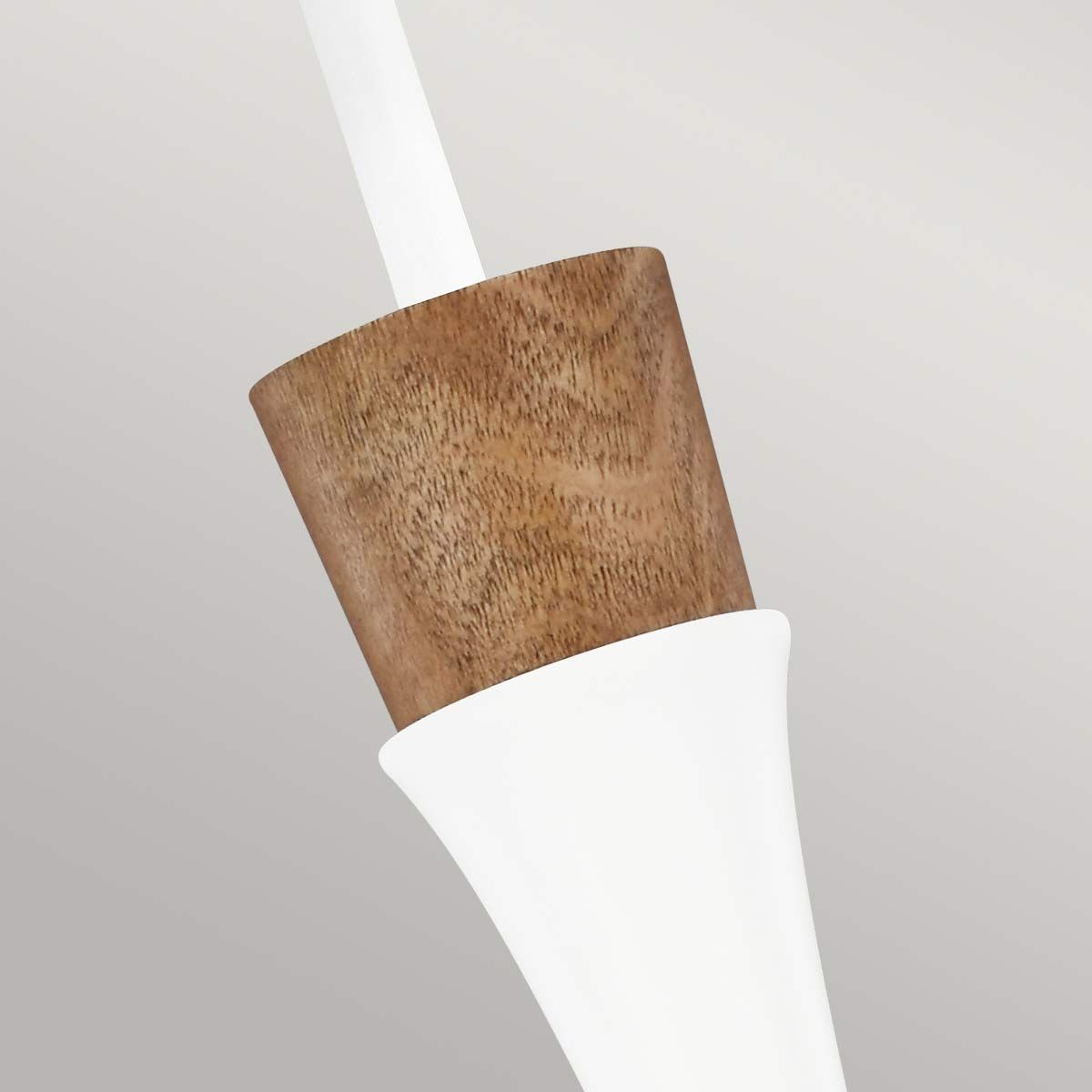 Darwin 1 Light Pendant Matte White with Wood accent - FE-DARWIN-P