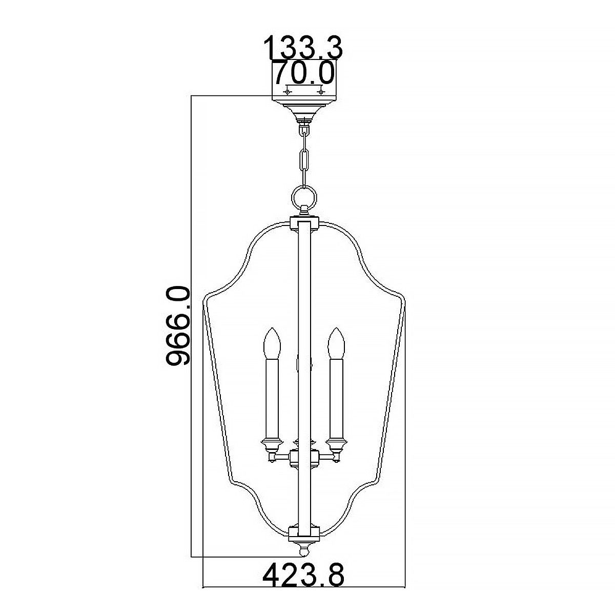 DeWitt 4 Light Pendant Sunrise Silver - FE-DEWITT-4P