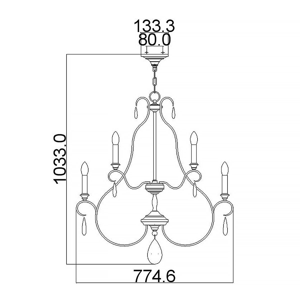 DeWitt 9 Light Pendant Sunrise Silver - FE-DEWITT9