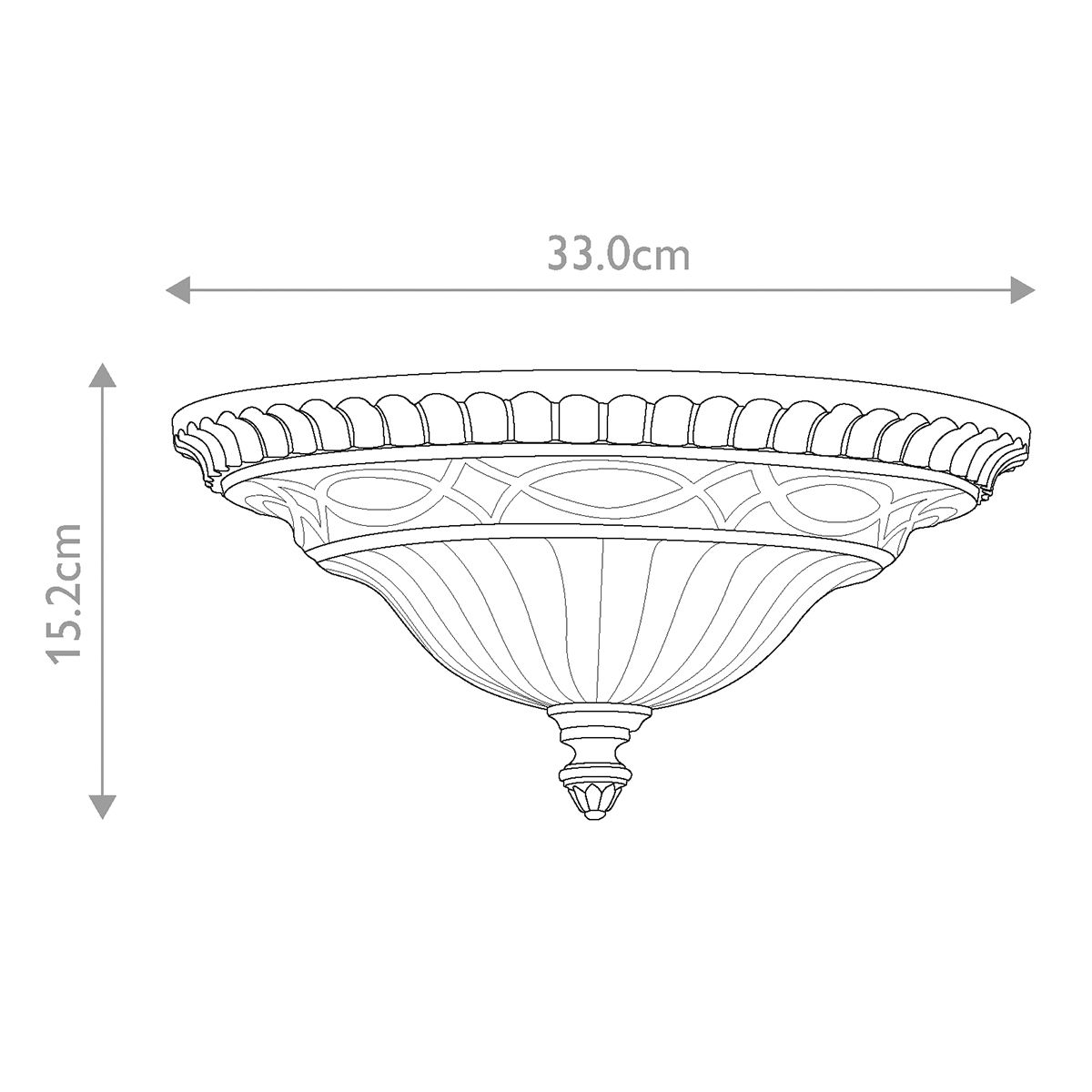 Drawing Room 2 Light Flush Mount Light Walnut - FE-DRAWING-ROOM-FA