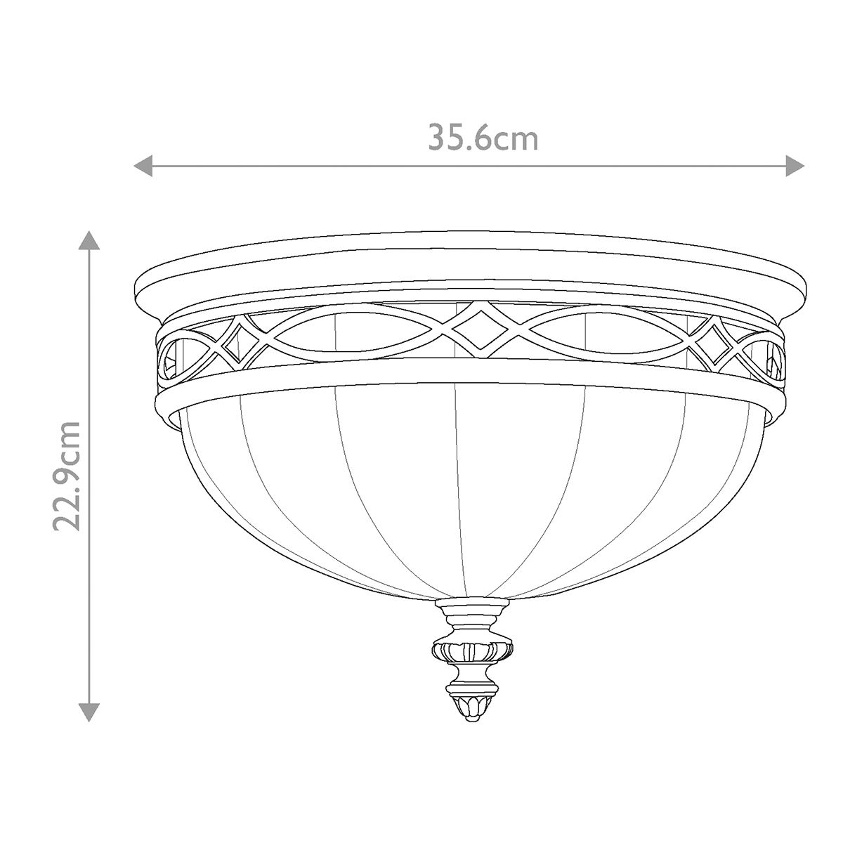 Drawing Room 3 Light Flush Mount Light Walnut - FE-DRAWING-ROOM-FB