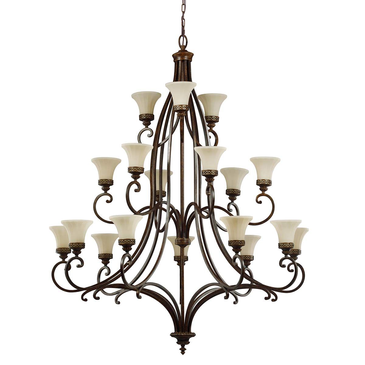 Drawing Room 18 Light Chandelier Walnut - FE-DRAWING-ROOM18