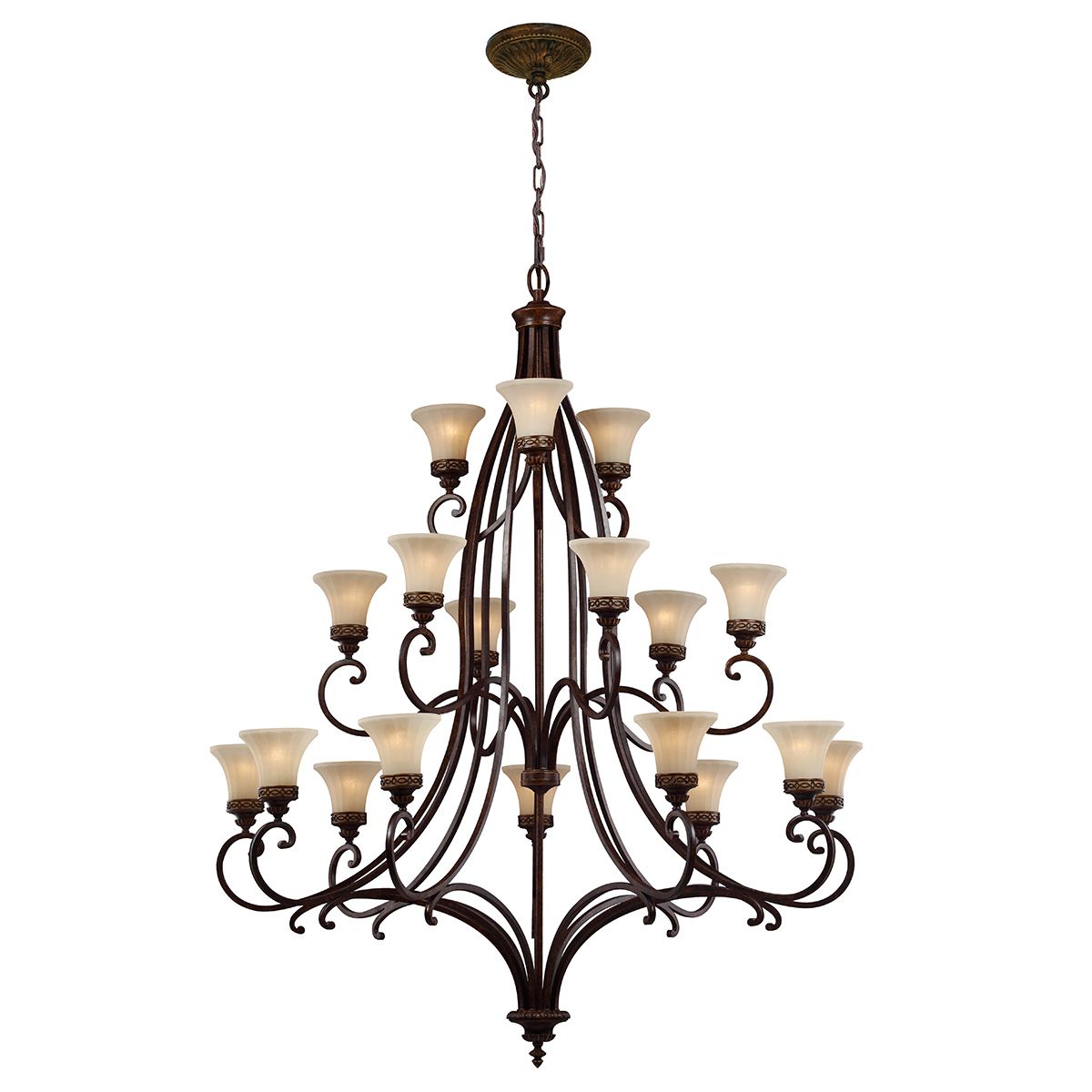 Drawing Room 18 Light Chandelier Walnut - FE-DRAWING-ROOM18