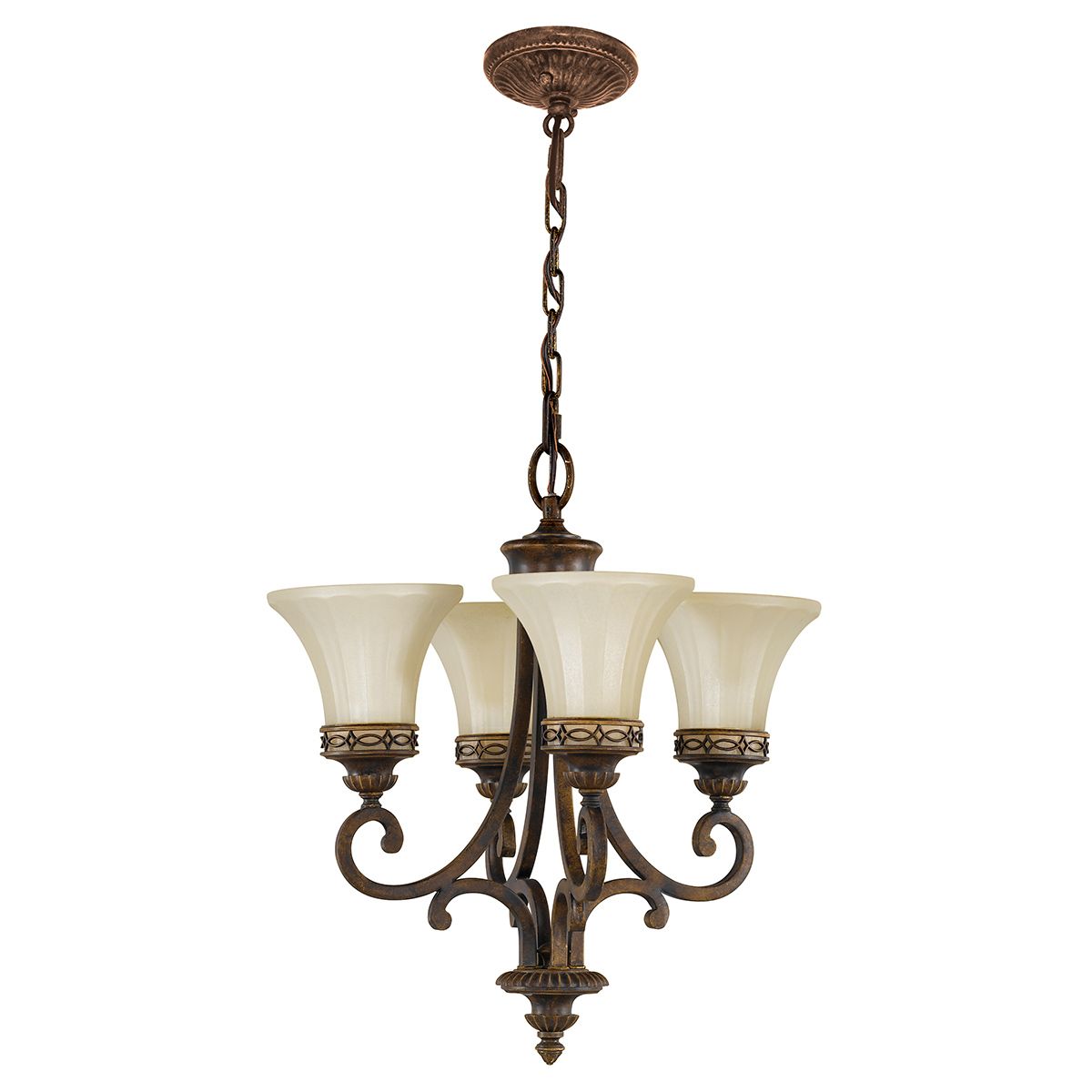 Drawing Room 4 Light Chandelier Walnut - FE-DRAWING-ROOM4