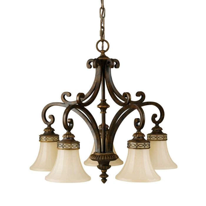 Drawing Room 5 Light Chandelier Walnut - FE-DRAWING-ROOM5