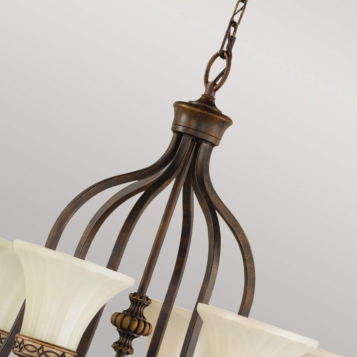 Drawing Room 6 Light Chandelier Walnut - FE-DRAWING-ROOM6