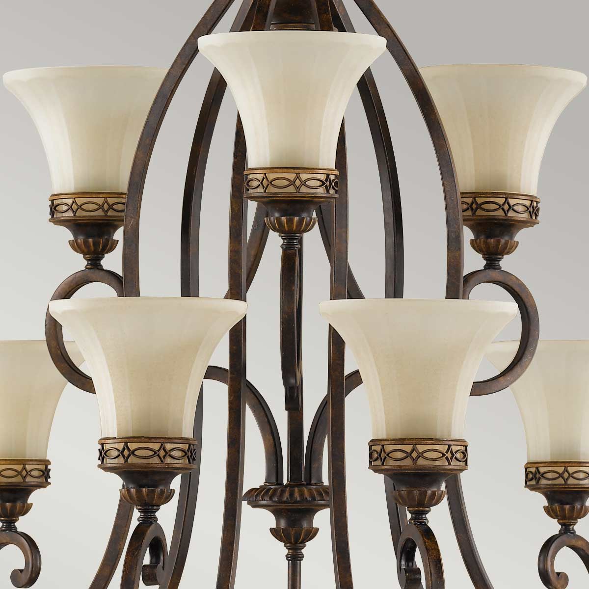 Drawing Room 9 Light Chandelier Walnut - FE-DRAWING-ROOM9