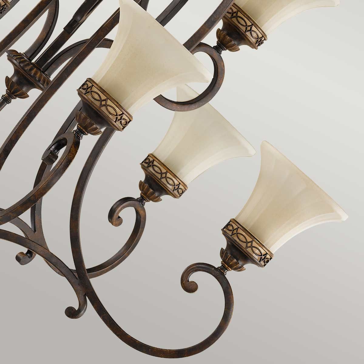 Drawing Room 9 Light Chandelier Walnut - FE-DRAWING-ROOM9