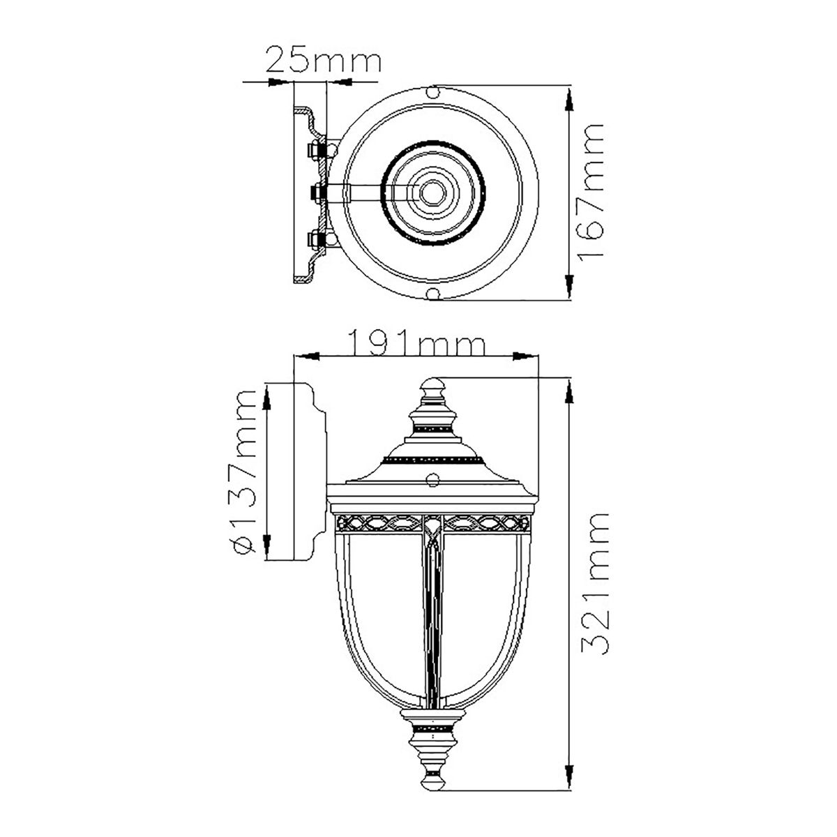 English Bridle 1 Light Small Wall Lantern Black - FE-EB2-S-BLK