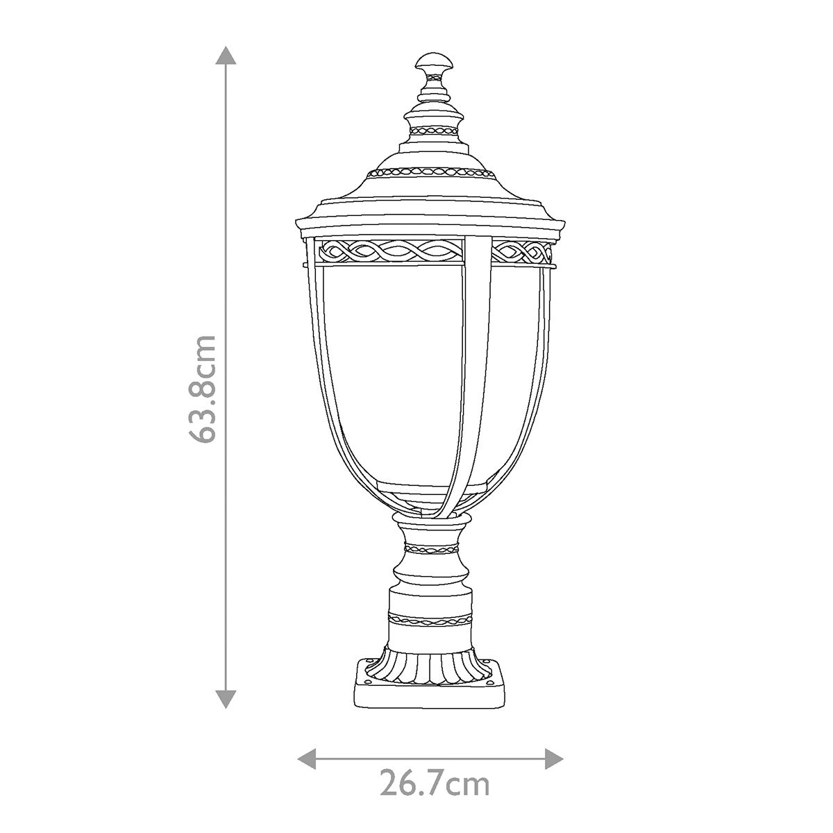 English Bridle 3 Light Large Pedestal Light British Bronze - FE-EB3-L-BRB