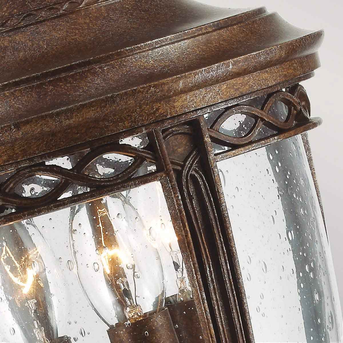 English Bridle 3 Light Medium Pedestal Light British Bronze - FE-EB3-M-BRB