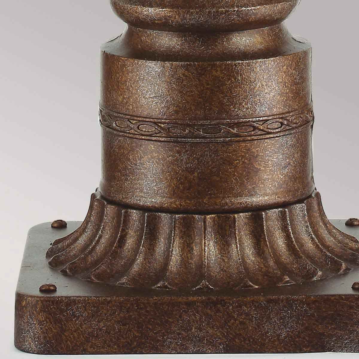 English Bridle 3 Light Medium Pedestal Light British Bronze - FE-EB3-M-BRB