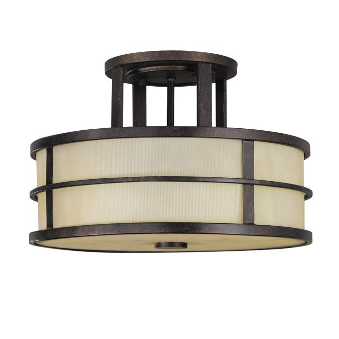 Fusion 3 Light Semi Flush Mount Light Grecian Bronze - FE-FUSION-SF