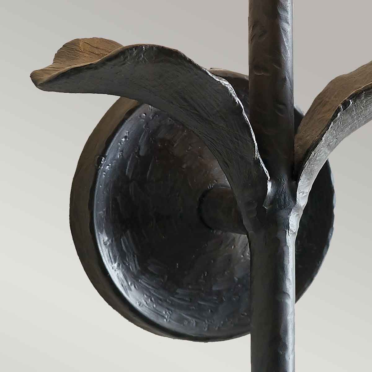 Georgia 1 Light Wall Light Aged Iron & Off White Cotton Shade - FE-GEORGIA1