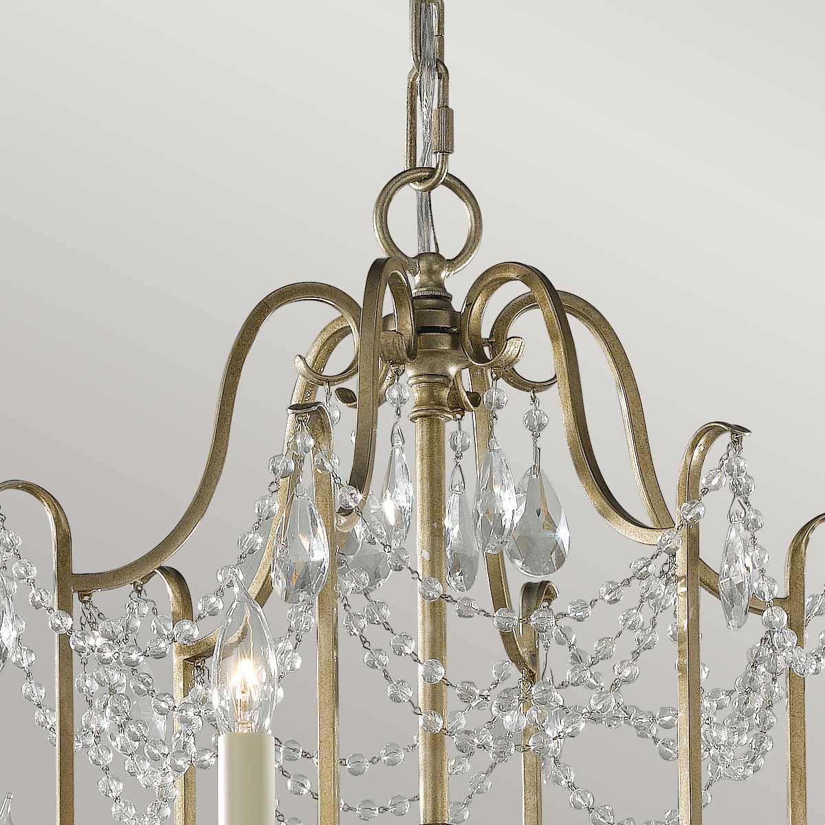 Gianna 6 Light Chandelier Gilded Silver - FE-GIANNA6