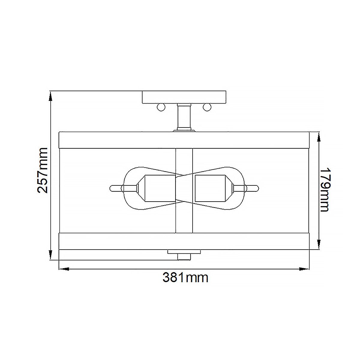 Harrow 2 Light Semi Flush Mount Light Polished Nickel - FE-HARROW-SF