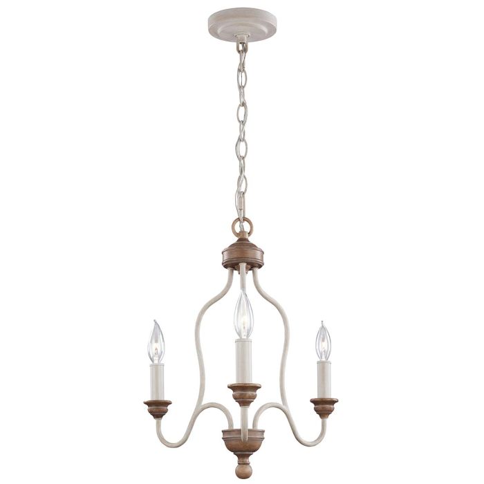 Hartsville 3 Light Chandelier Chalk Washed & Beachwood - FE-HARTSVILLE3