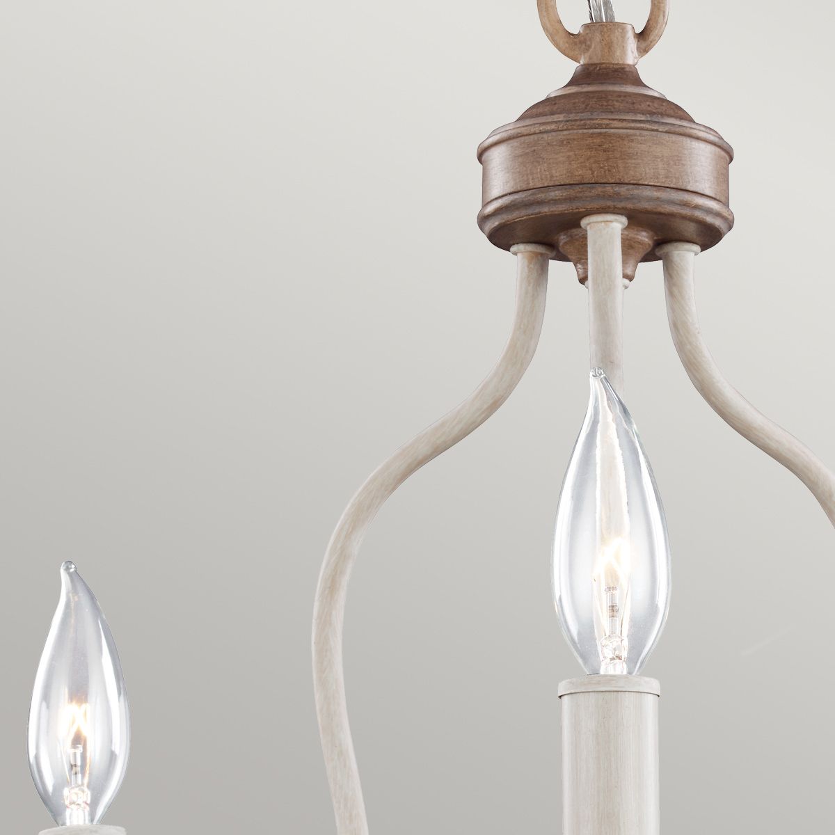 Hartsville 3 Light Chandelier Chalk Washed & Beachwood - FE-HARTSVILLE3