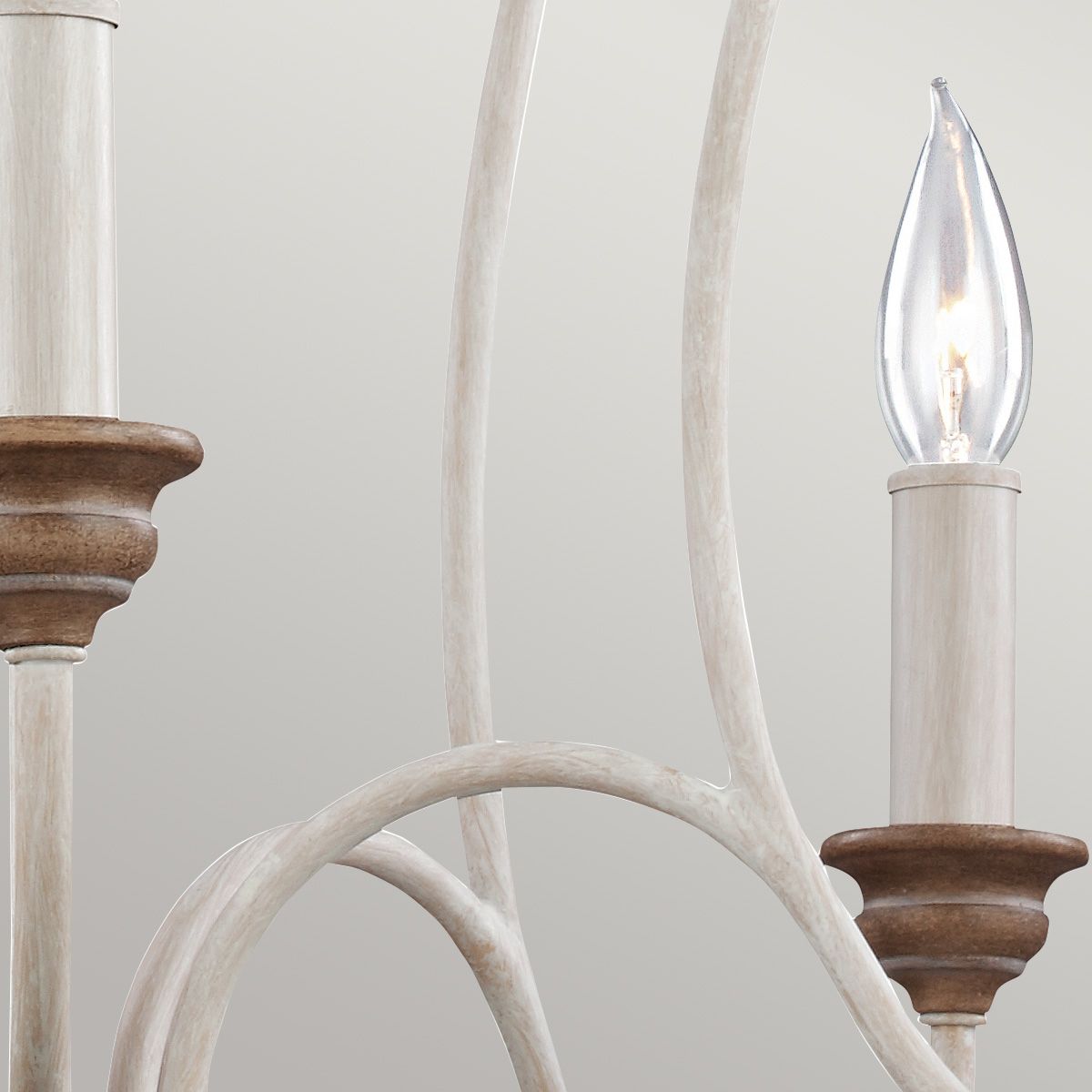 Hartsville 5 Light Chandelier Chalk Washed & Beachwood - FE-HARTSVILLE5