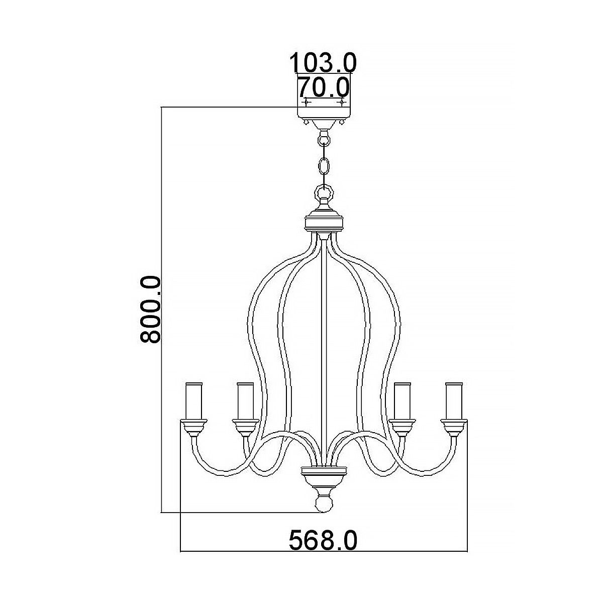 Hartsville 5 Light Chandelier Chalk Washed & Beachwood - FE-HARTSVILLE5