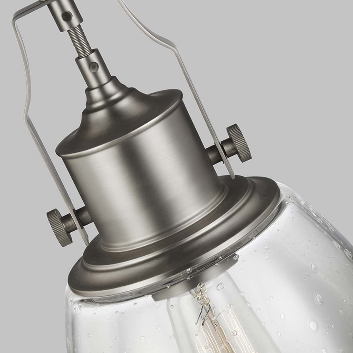 Hobson 1 Light Medium Pendant Satin Nickel - FE-HOBSON-P-M-SN