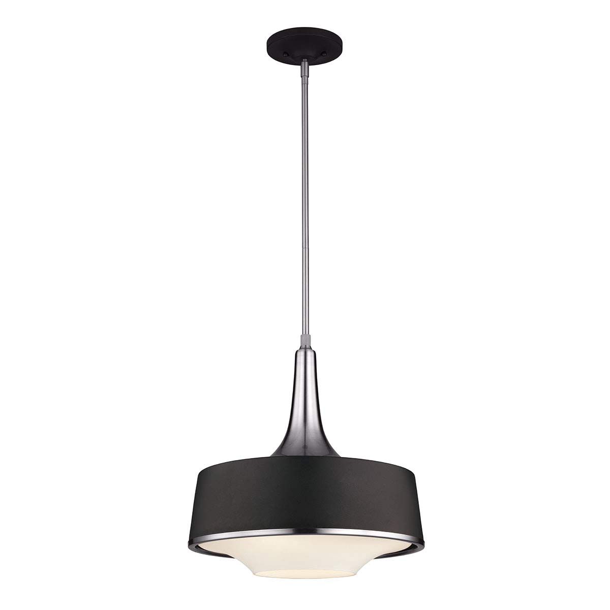 Holloway 4 Light Pendant Brushed Steel & Black - FE-HOLLOWAY-4P-B