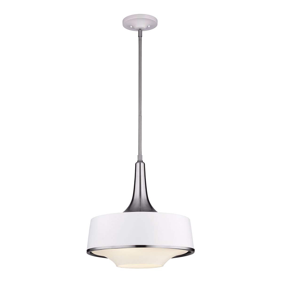 Holloway 4 Light Pendant Brushed Steel & White - FE-HOLLOWAY-4P-W