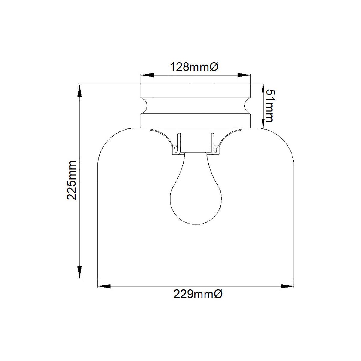 Hounslow 1 Light Flush Light Polished Nickel - FE-HOUNSLOW-F-PN