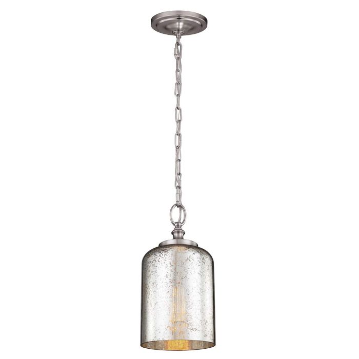 Hounslow 1 Light Pendant Brushed Steel - FE-HOUNSLOW-P-BS