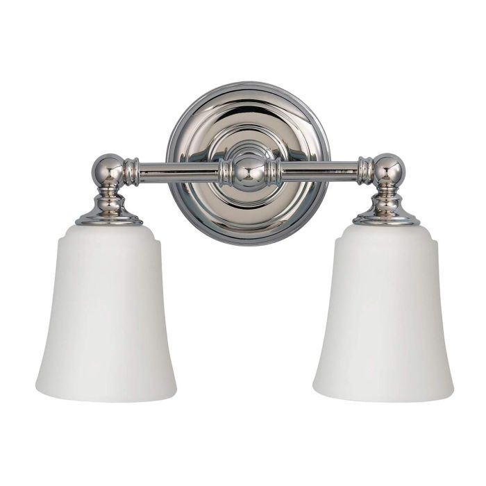 Huguenot Lake 2 Light Vanity Light Polished Chrome - FE-HUGOLAKE2BATH