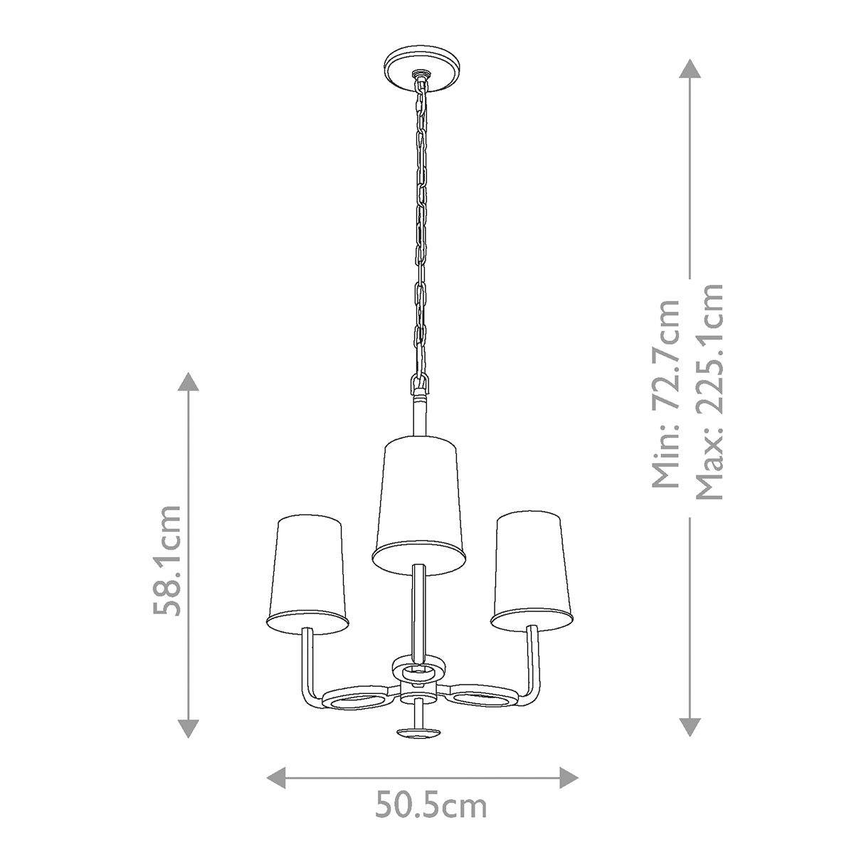 Huntley 3 Light Chandelier Oil Rubbed Bronze - FE-HUNTLEY3