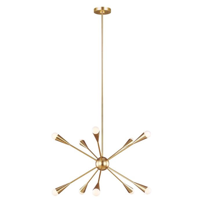 Jax 10 Light Chandelier Burnished Brass - FE-JAX10-BB