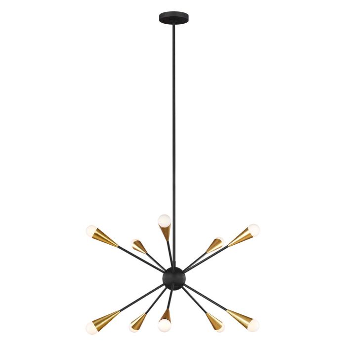 Jax 10 Light Chandelier Midnight Black - FE-JAX10-MB