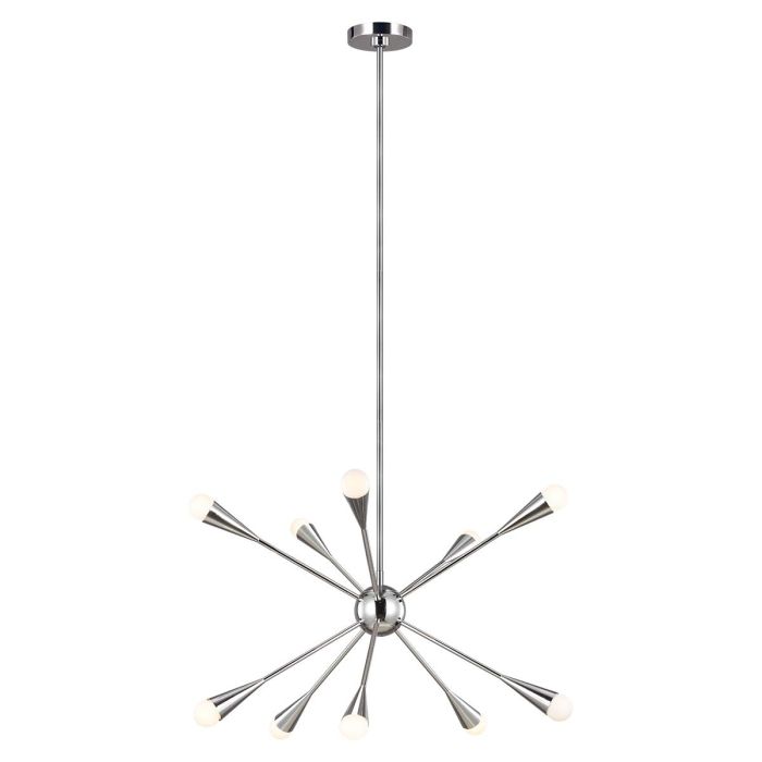 Jax 10 Light Chandelier Polished Nickel - FE-JAX10-PN