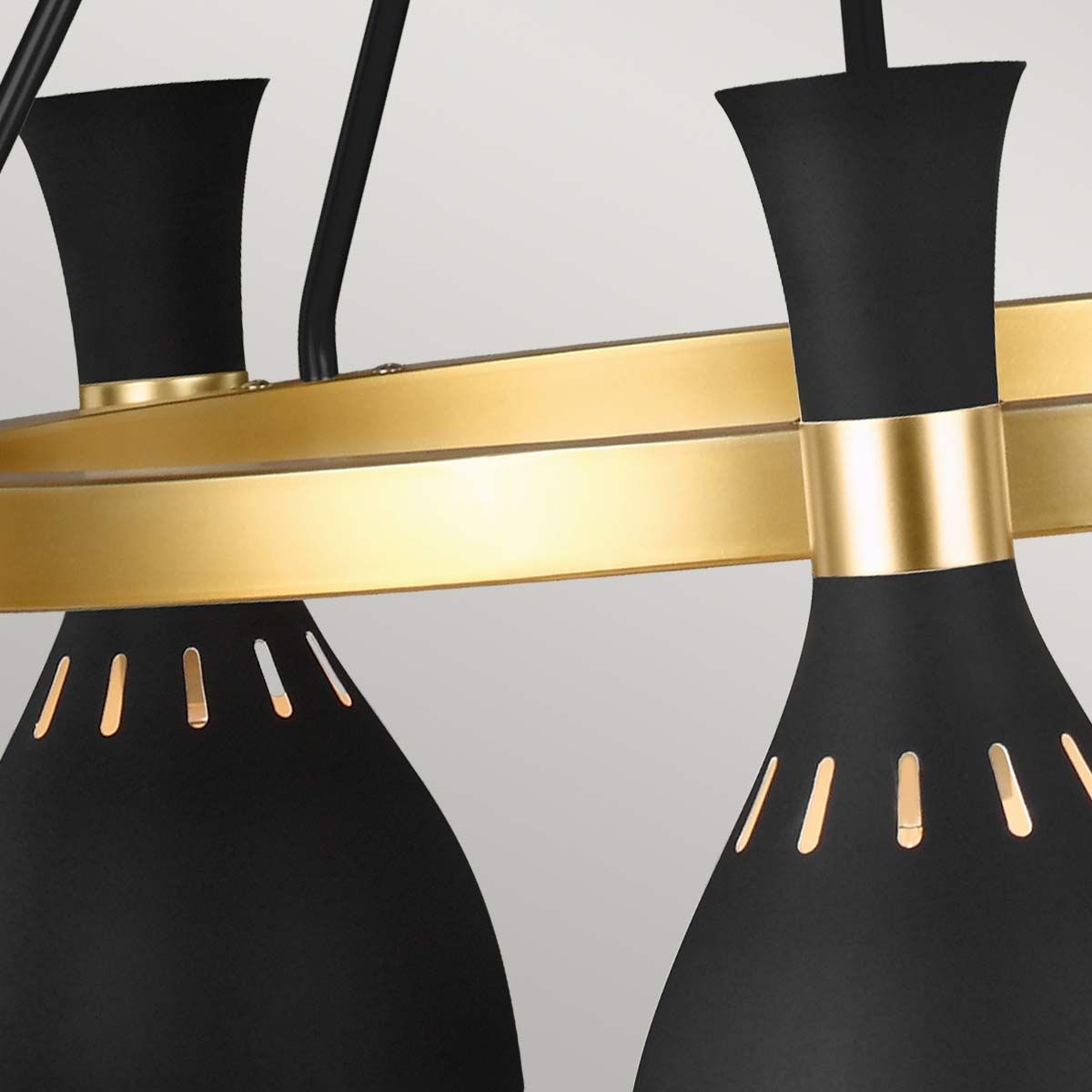 Joan 5 Light Chandelier Midnight Black & Burnished Brass - FE-JOAN5-MB