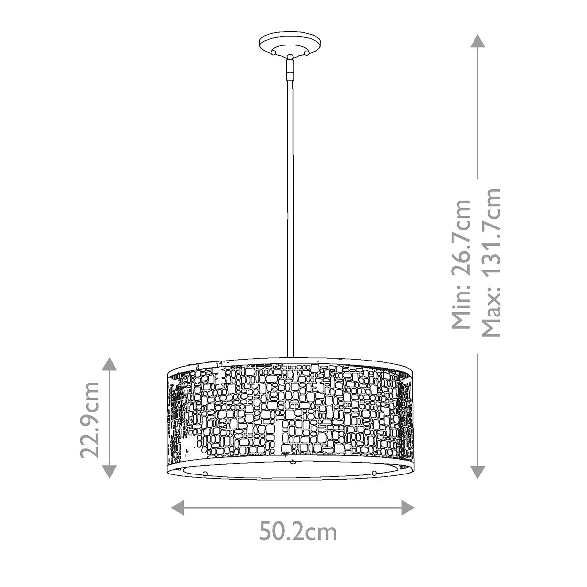 Joplin 3 Light Large Pendant Chrome - FE-JOPLIN-3P