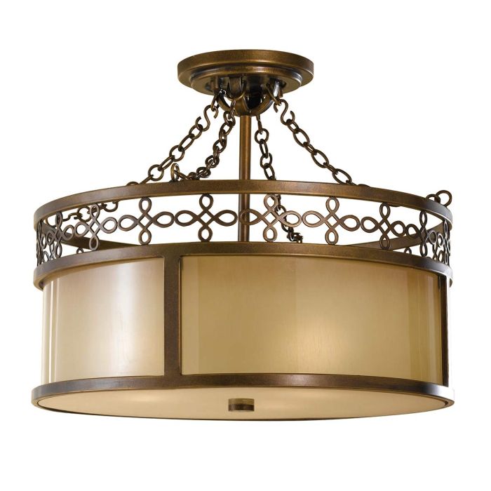 Justine 3 Light Semi Flush Mount Light Astral Bronze - FE-JUSTINE-SF