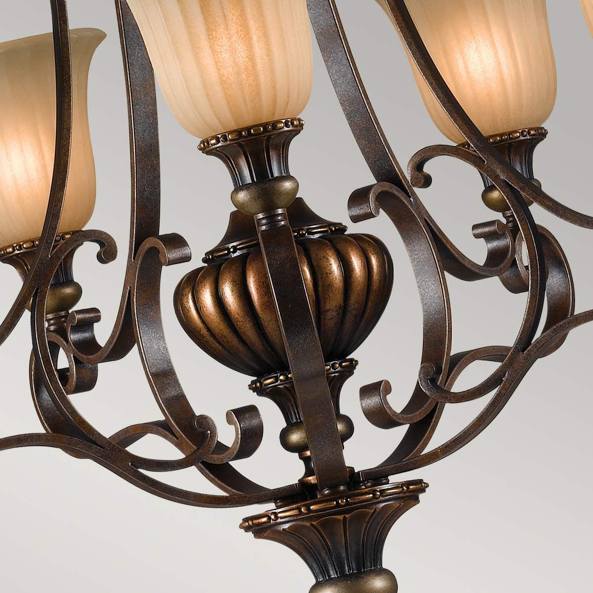 Kelham Hall 5 Light Up Light Chandelier Gold & British Bronze - FE-KELHAM-HALL5-UPLT