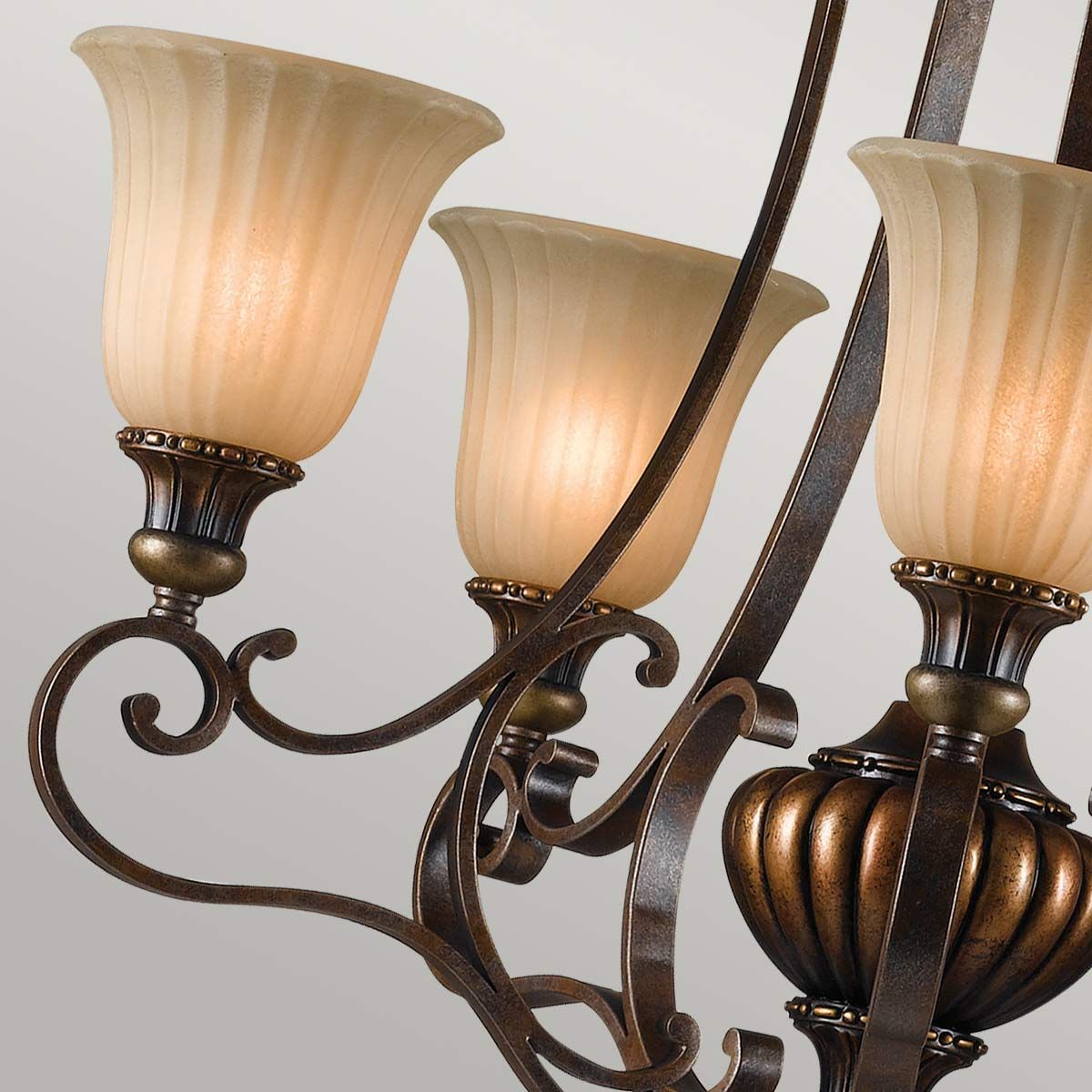 Kelham Hall 5 Light Up Light Chandelier Gold & British Bronze - FE-KELHAM-HALL5-UPLT