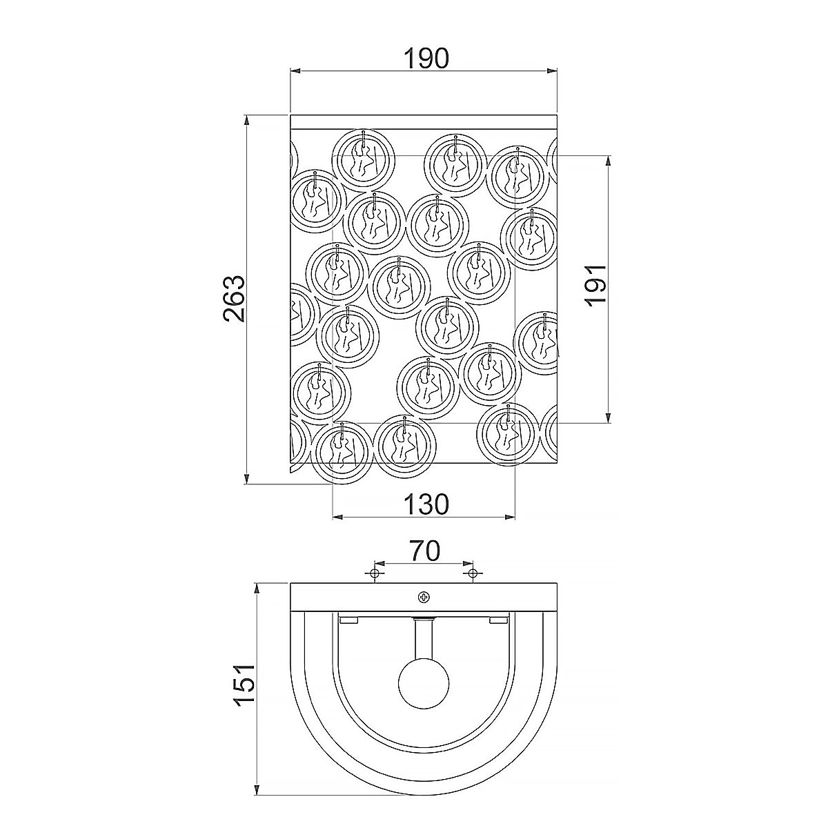 Lexi 1 Light Wall Light Polished Nickel - FE-LEXI1