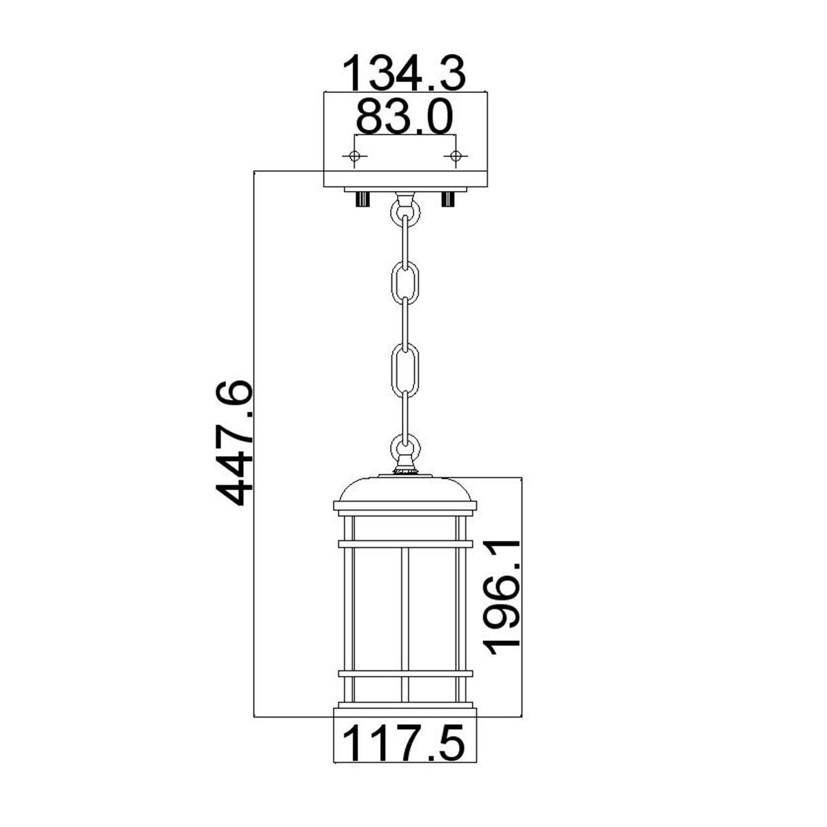 Lighthouse Small Chain Lantern Brushed Steel - FE-LIGHTHOUSE8-S