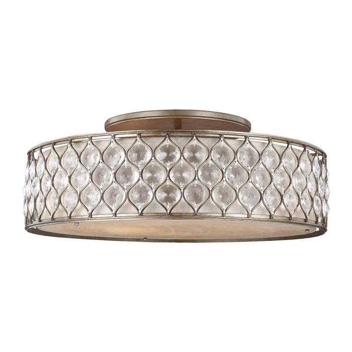 Lucia 6 Light Flush Mount Light Burnished Silver - FE-LUCIA-6SF-L