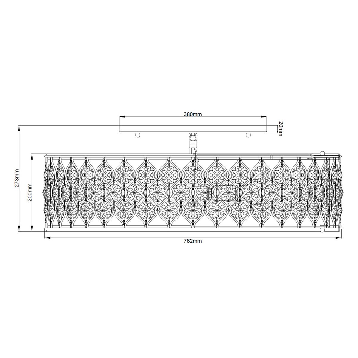 Lucia 6 Light Flush Mount Light Burnished Silver - FE-LUCIA-6SF-L