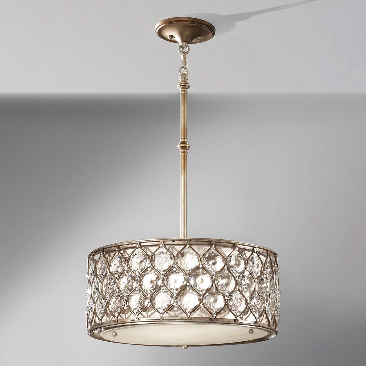 Lucia 3 Light Pendant Chandelier Burnished Silver - FE-LUCIA-B